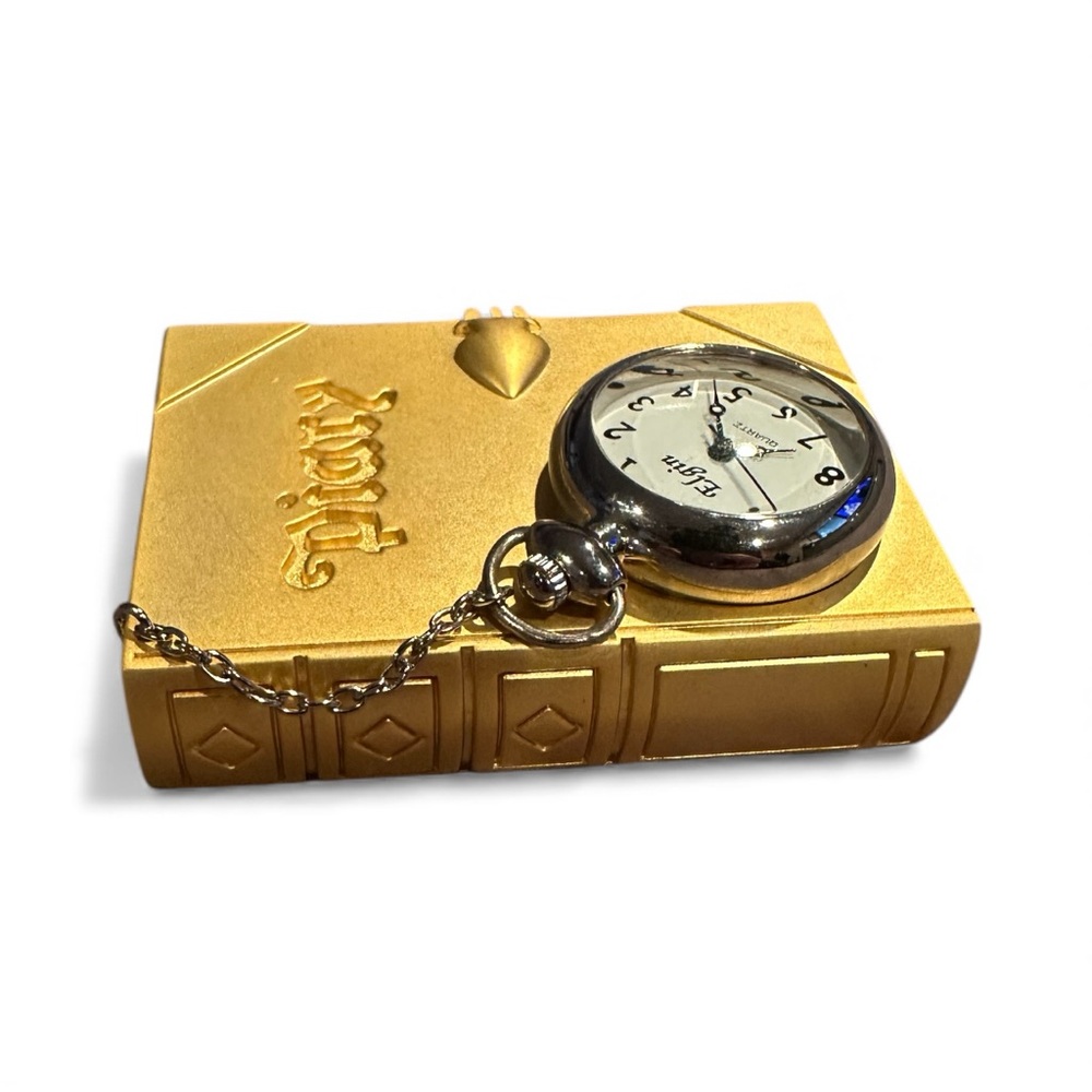 Vintage Elgin Gold Diary with Pocket Watch Design Miniature Clock - Picture 8 of 8